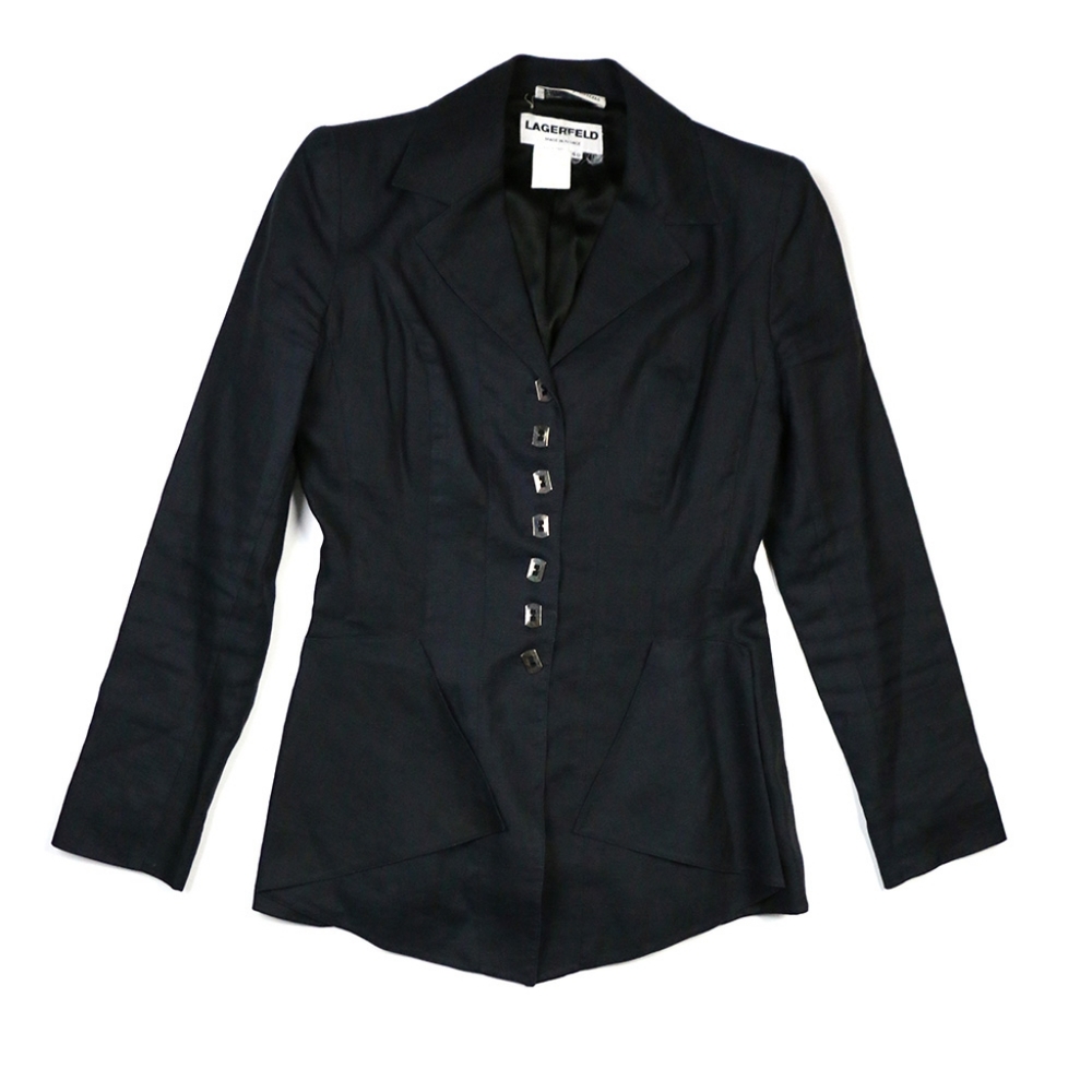 Vintage Lagerfeld linnen Navy blazer size 40